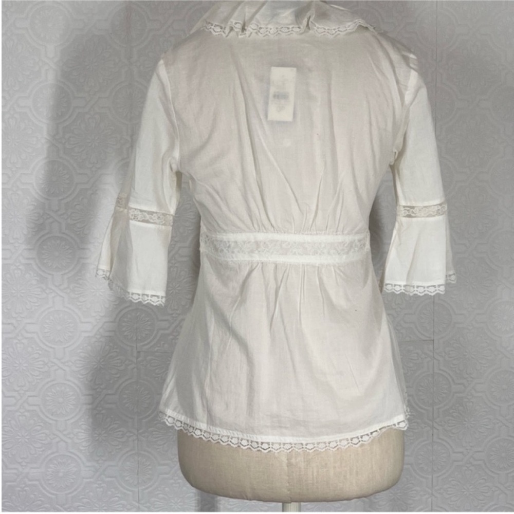 LOFT Cream Ruffled Blouse - Picture 5 of 9